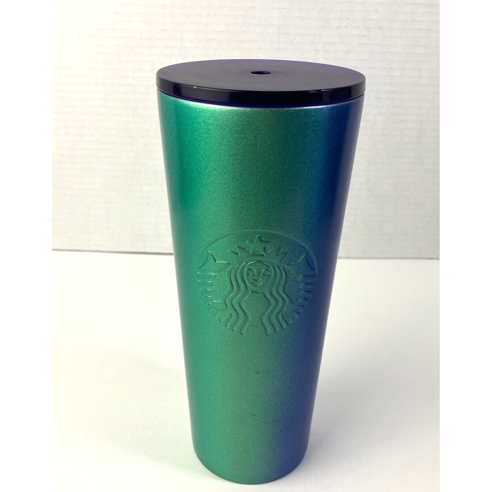 Starbucks Summer Blue Teal Green Ombré Stainless Steel Venti Tumbler 24oz